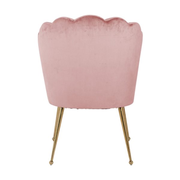 S4445 PINK VELVET - Chair Pippa pink velvet / gold (Quartz Pink 700)