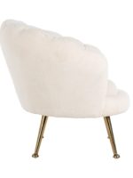 S4458 WHITE - Kids chair Charly white teddy / gold (White)
