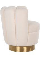 S4487 WHITE - Easy chair Mayfair white teddy / Bushed gold ()