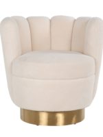 S4487 WHITE - Easy chair Mayfair white teddy / Bushed gold ()