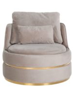 S4491 KHAKI VELVET - Easy Chair Kylie khaki velvet / gold (Quartz Khaki 903)