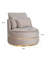 S4491 KHAKI VELVET - Easy Chair Kylie khaki velvet / gold (Quartz Khaki 903)