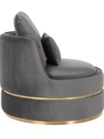 S4491 STONE VELVET - Easy Chair Kylie Stone velvet / gold (Quartz Stone 101)