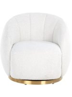 S4530 WHITE BOUCLÉ - Swivel easy chair Jago white bouclé / brushed gold (Copenhagen 900 Bouclé White)