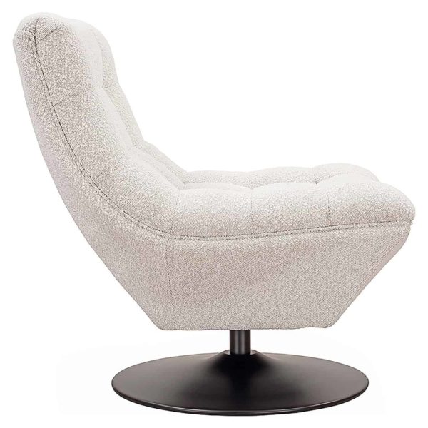 S4702 FR WHITE BOUCLÉ - Swivel chair Sydney white bouclé fire retardant (FR-Copenhagen 900 Bouclé White)