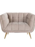 S5125 KHAKI VELVET - Easy Chair Huxley Khaki velvet / Brushed gold (Quartz Khaki 903)