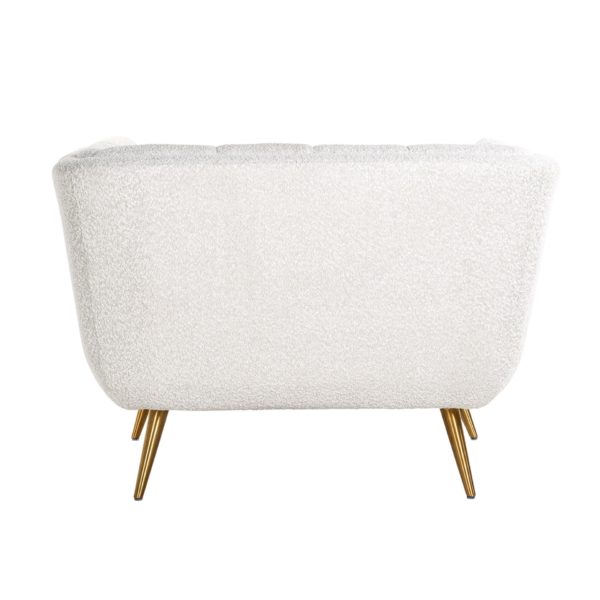 S5125 WHITE BOUCLÉ - Easy Chair Huxley White Bouclé / brushed gold (Copenhagen 900 Bouclé White)