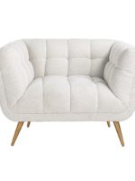 S5125 WHITE BOUCLÉ - Easy Chair Huxley White Bouclé / brushed gold (Copenhagen 900 Bouclé White)