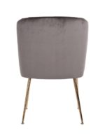 S4506 STONE VELVET - Chair Cannon stone / brushed gold (Quartz Stone 101)