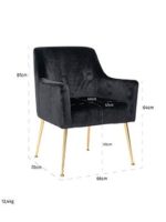 S4449 BLACK CROCO - Chair Harper black croco (Croco Velvet Black HD007)