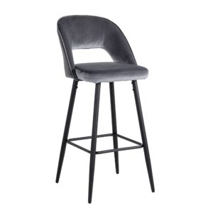 S4518 ANTRACIET - Bar stool Luna Antraciet (Emerald 806 Antraciet)