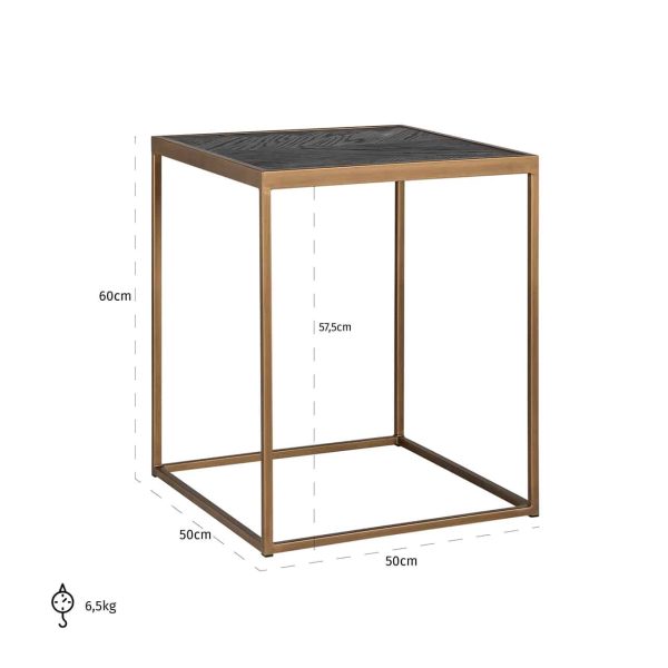 7372 - Side table Blackbone brass (Black rustic)