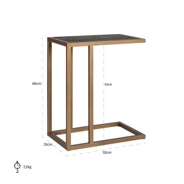 7373 - Sofa table Blackbone brass (Black rustic)