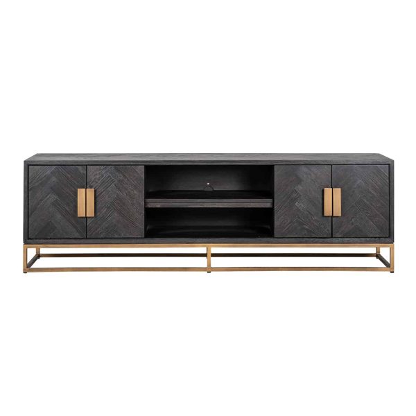 7374 - TV-Unit Blackbone brass 4-doors 200 (Black rustic)