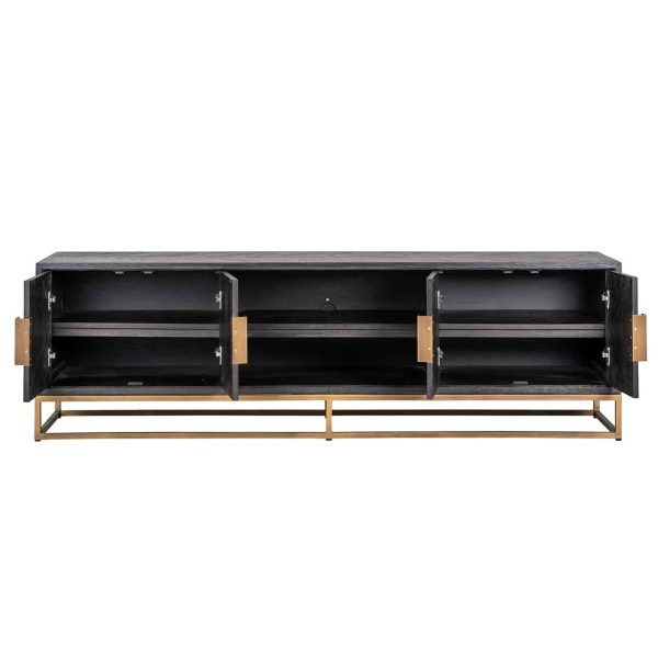 7374 - TV-Unit Blackbone brass 4-doors 200 (Black rustic)