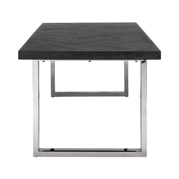 7419 - Dining table Blackbone silver 220 (Black rustic)