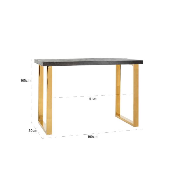 7429 - Bar table Blackbone gold 160 (Black rustic)