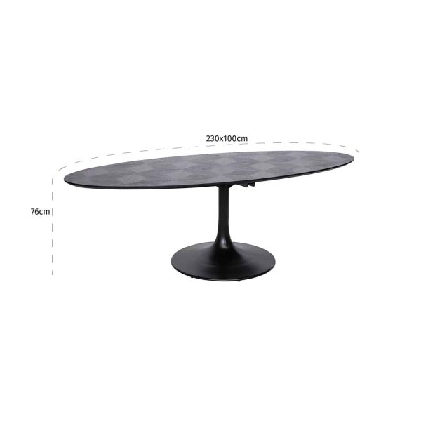 7546 - Dining table Blax oval 230 (Black)