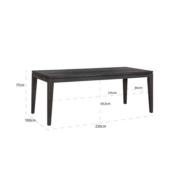 7706 - Dining table Blackbone 230 (Black rustic)