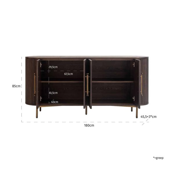 7751 - Sideboard Luxor 4-doors (Brown)