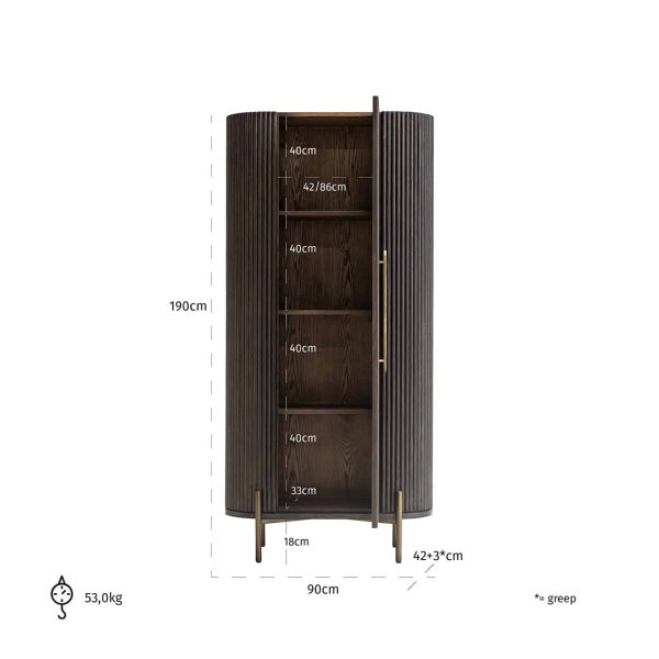 7754 - Cabinet Luxor 1-door (Brown)