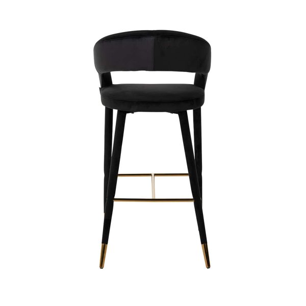 S4535 ANTRACIET VELVET - Bar stool Gia antraciet velvet  fire retardant (FR-Quartz 801 Antraciet)