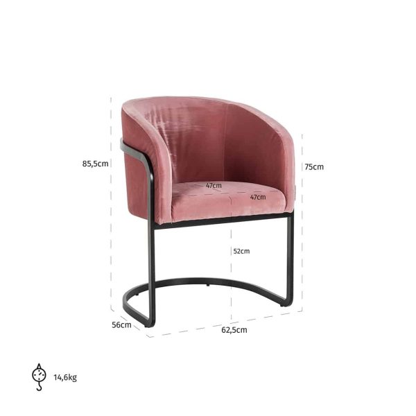 S4542 BLUSH VELVET - Chair Chiara blush velvet (Genova 706  Blush)