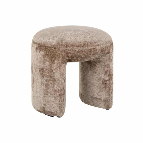 S4548 TAUPE CHENILLE - Pouffe Fargo taupe chenille (Bergen 104 taupe chenille)