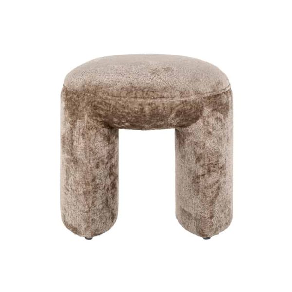 S4548 TAUPE CHENILLE - Pouffe Fargo taupe chenille (Bergen 104 taupe chenille)