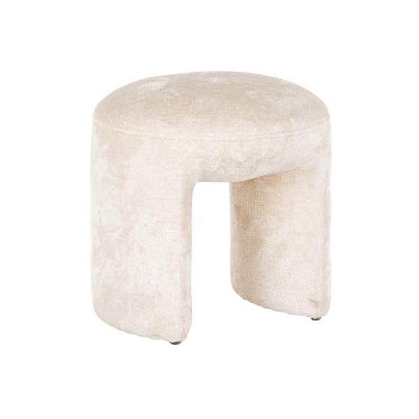 S4548 WHITE CHENILLE - Pouffe Fargo white chenille (Bergen 900 white chenille)