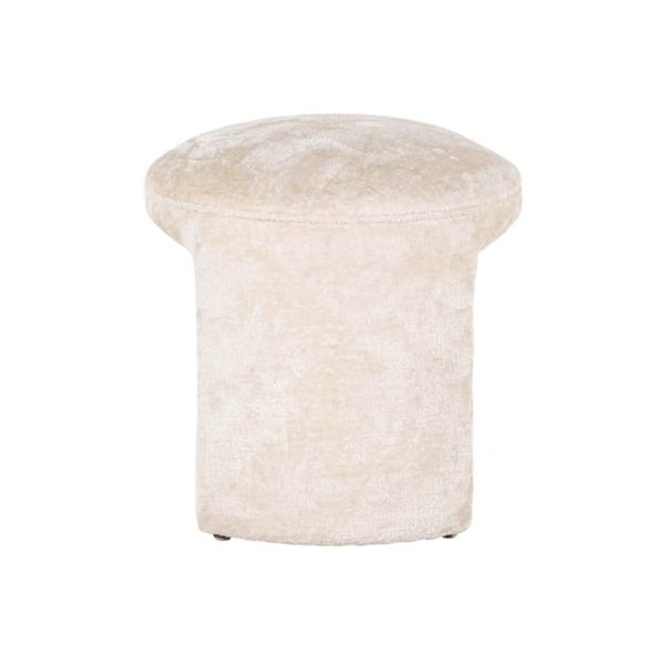 S4548 WHITE CHENILLE - Pouffe Fargo white chenille (Bergen 900 white chenille)