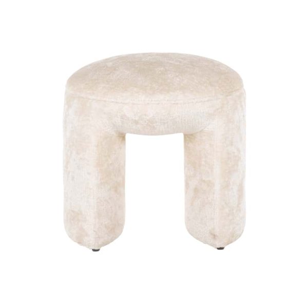 S4548 WHITE CHENILLE - Pouffe Fargo white chenille (Bergen 900 white chenille)