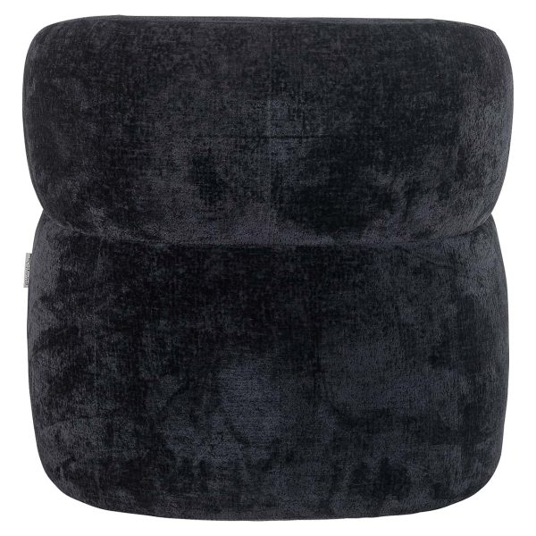 S4557 BLACK CHENILLE - Easy chair Donna black chenille (Bergen 809 black chenille)