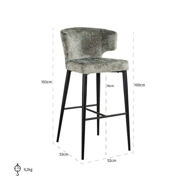 S4716 THYME FUSION - Bar chair Taylor thyme fusion (Fusion thyme 206)
