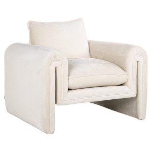 S5144 WHITE CHENILLE - Easy chair Sandro white chenille (Bergen 900 white chenille)